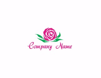 Projekt logo dla firmy Różowa róża | Projektowanie logo